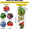 VEVOR Tomato Cages, 11.8″ x 11.8″ x 46.1″, 10 Packs Square Plant Support Cages, Silver PVC-Coated Steel Tomato Towers for Climbing Vegetables, Plants, Flowers, Fruits(Green)