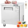 VEVOR 28″ W Commercial Freezer Worktop, 7.4 Cu. Ft Undercounter Freezers with/Casters, <0~-8℉>Defrost Frozen Prep Table, Single Door Stainless Steel Food Frozen Prep Station for Restaurant, Diner