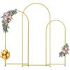 VEVOR Arch Backdrop Stand, 6Ft, 5Ft & 4Ft, Set of 3 Balloon Metal Arch Stand for Ceremony, Gold Wedding Arch Backdrop Stand, Fit for Birthday Party, Baby Shower, Graduations, Holiday(6ft 5ft 4ft)