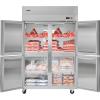VEVOR Commercial Reach-In Refrigerator 48″ W, 32 Cu.Ft Stainless Steel Upright Refrigerator with 4 Doors, Auto-Defrost, 6 Adjustable Shelves, 32 to 50℉ Temp Control, UL Certified(48″w 33 Cu.ft 4 Doors-freezer)