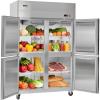 VEVOR Commercial Reach-In Refrigerator 48″ W, 32 Cu.Ft Stainless Steel Upright Refrigerator with 4 Doors, Auto-Defrost, 6 Adjustable Shelves, 32 to 50℉ Temp Control, UL Certified(48″w 32 Cu.ft 4 Doors-refrigerator)