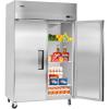 VEVOR Commercial Reach-In Refrigerator 48″ W, 32 Cu.Ft Stainless Steel Upright Refrigerator with 4 Doors, Auto-Defrost, 6 Adjustable Shelves, 32 to 50℉ Temp Control, UL Certified(48″w 33 Cu.ft Double Doors-refrigerator)