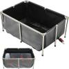 VEVOR KOI Aquarium Tank Above Ground Fish Pond, 127 Gallon Foldable Canvas Fish Pool Pond with Clear Viewing Panel, Outdoor/Indoor No Dig Turtle Goldfish Pond with 304SS Frame and Drain Valve(With Clear Panel)