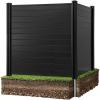 VEVOR Outdoor Privacy Screens, 50″ W x 50″ H Air Conditioner Fence, Pool Equipment Enclosure, Horizontal Vinyl Privacy Fence, Perfect to Enclose Trash Can and A/C Units (2-Panel)(Black)