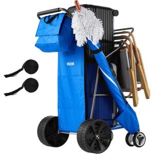 VEVOR Beach Dolly with Big Wheels for Sand, 29.9″ x 15.4″ Cargo Deck, w/ 12″ Balloon Wheels, 165LBS Loading Capacity Folding Sand Cart & 27″ to 44.7″ Adjustable Height, Heavy Duty Cart for Beach(780×635×1065mm)
