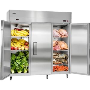 VEVOR Commercial Reach-In Refrigerator 48″ W, 32 Cu.Ft Stainless Steel Upright Refrigerator with 4 Doors, Auto-Defrost, 6 Adjustable Shelves, 32 to 50℉ Temp Control, UL Certified(72″w 51 Cu.ft Three Doors-combo)