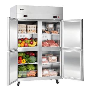 VEVOR Commercial Refrigerator and Freezer Combo 48″ W, 31 Cu.Ft Stainless Steel Upright Freezer/Refrigerator with 4 Doors, Auto-Defrost, 6 Adjustable Shelves, UL Certified