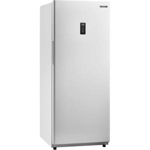 VEVOR French Door Refrigerator, 18.9 Cu. Ft. Kitchen Fridge, Counter Depth French Refrigerator with LED Display and 4 Casters, Frost-Free Bottom Freezer Refrigerators for Home & Commercial Use, Black(17 Cu.Ft.)