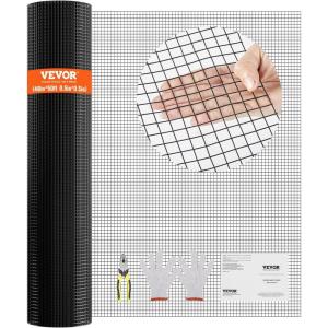 VEVOR Hardware Cloth, 48” x 50′ 1/2inch Galvanized Wire Mesh Roll, 19 Gauge Chicken Wire Fence Roll, Vinyl Coating Metal Wire Mesh for Chicken Coop Barrier, Rabbit Snake Fences, Poultry Enclosures(1/2inch 48” x 50′)