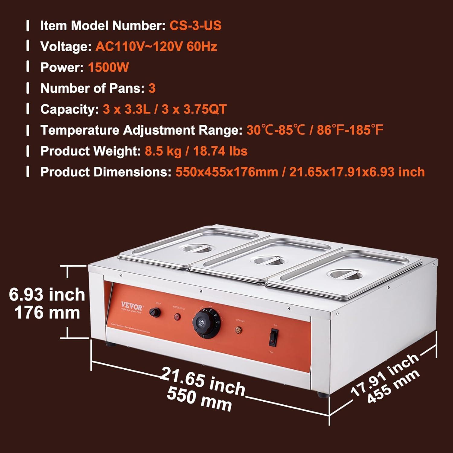 image:imageVEVOR Chocolate Tempering Machine 265 Lbs 3 Tanks Chocolate Melting Pot Temp Control 86185 1500W Stainless Steel Electric Commercial Food Warmer for ChocolateMilkCream Melting and Heating265 Lbs
