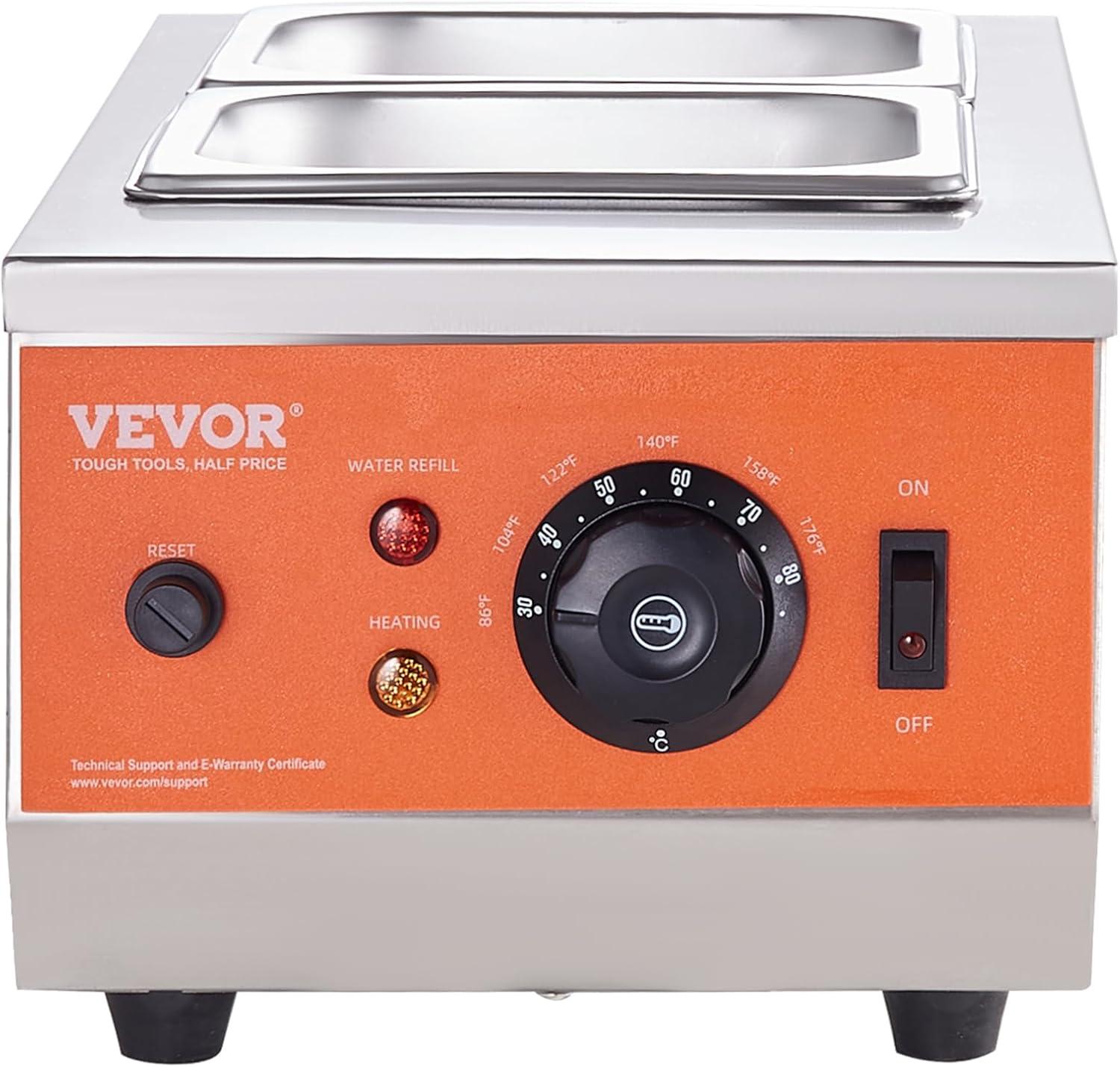 image:imageVEVOR Chocolate Tempering Machine 9 Lbs 2 Tanks Chocolate Melting Pot TEMP Control 86185 1500W Stainless Steel Electric Commercial Food Warmer For ChocolateMilkCream Melting and Heating2 Tank 9 Lb