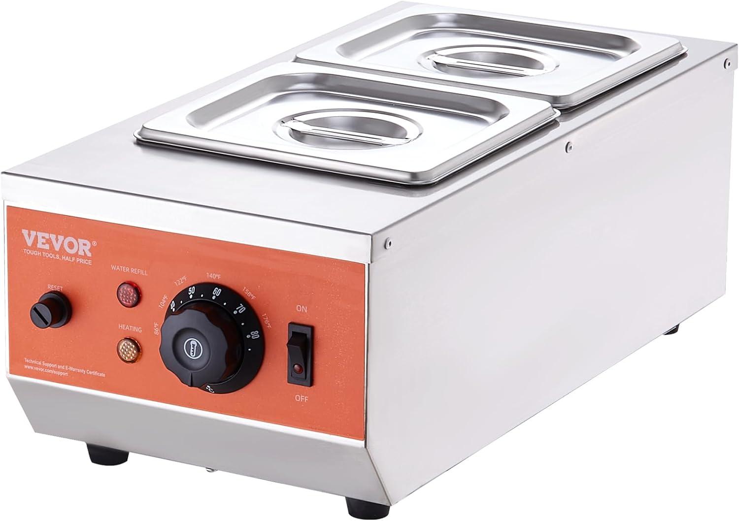image:imageVEVOR Chocolate Tempering Machine 9 Lbs 2 Tanks Chocolate Melting Pot TEMP Control 86185 1500W Stainless Steel Electric Commercial Food Warmer For ChocolateMilkCream Melting and Heating2 Tank 9 Lb