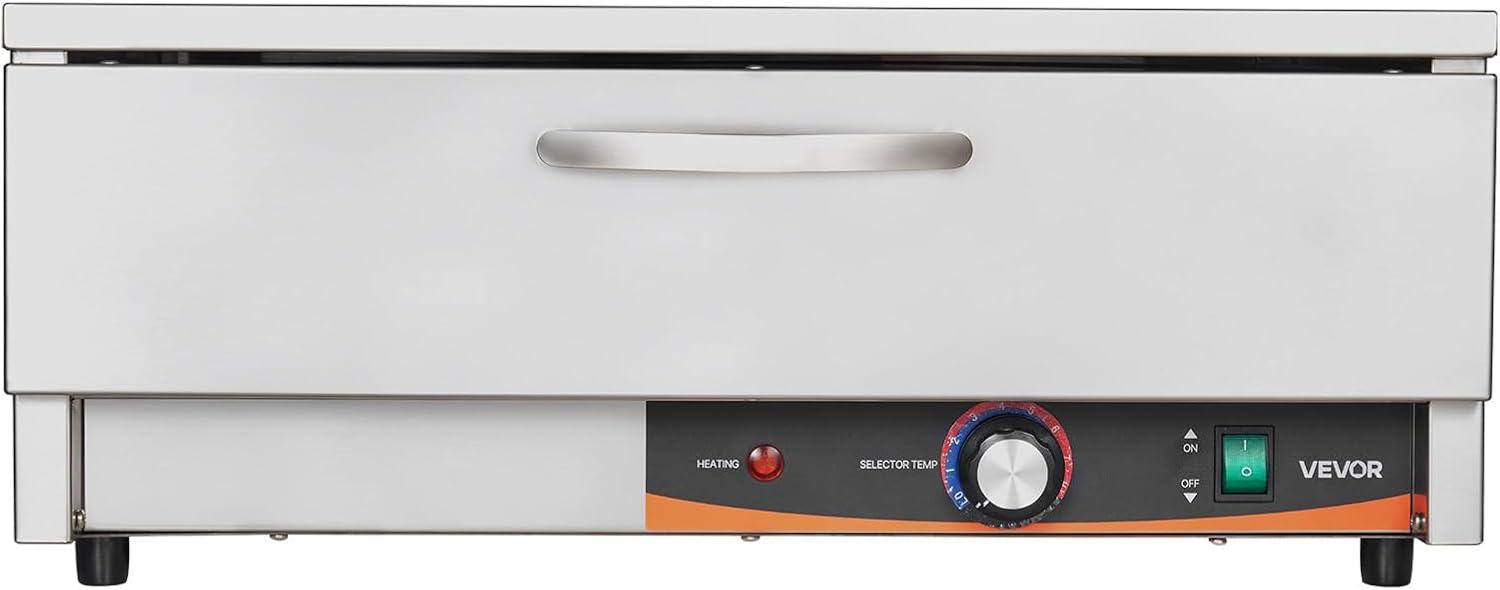 image:imageVEVOR Commercial Electric Drawer Warmer SingleDrawer Stainless Steel Food Warmer Freestanding Compact Warming Drawer Cabinet 85F185F Wide Temperature Range for Restaurant Hotel amp BakeryMINISingle Drawer