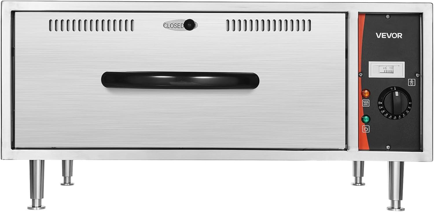 image:imageVEVOR Commercial Electric Drawer Warmer SingleDrawer Stainless Steel Food Warmer Freestanding Standard Warming Drawer Cabinet 85F185F Wide Temperature Range for Restaurant Hotel amp BakerySingle Drawer