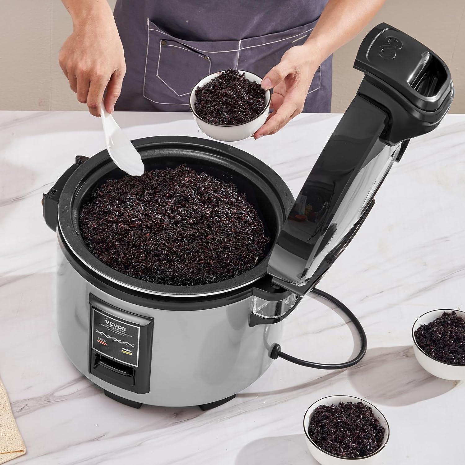 image:imageVEVOR Commercial Rice Cooker 60Cup Rice Cooker 1374 Qt 13 Liter Large Rice Cooker and Warmer with Nonstick Inner Pot Fast Cooking and 12Hour Keep Warm with Rice Cup and Paddle for Restaurant60 Cups 13 L