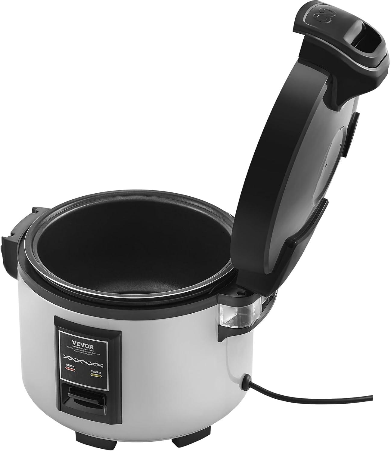 image:imageVEVOR Commercial Rice Cooker 60Cup Rice Cooker 1374 Qt 13 Liter Large Rice Cooker and Warmer with Nonstick Inner Pot Fast Cooking and 12Hour Keep Warm with Rice Cup and Paddle for Restaurant60 Cups 13 L