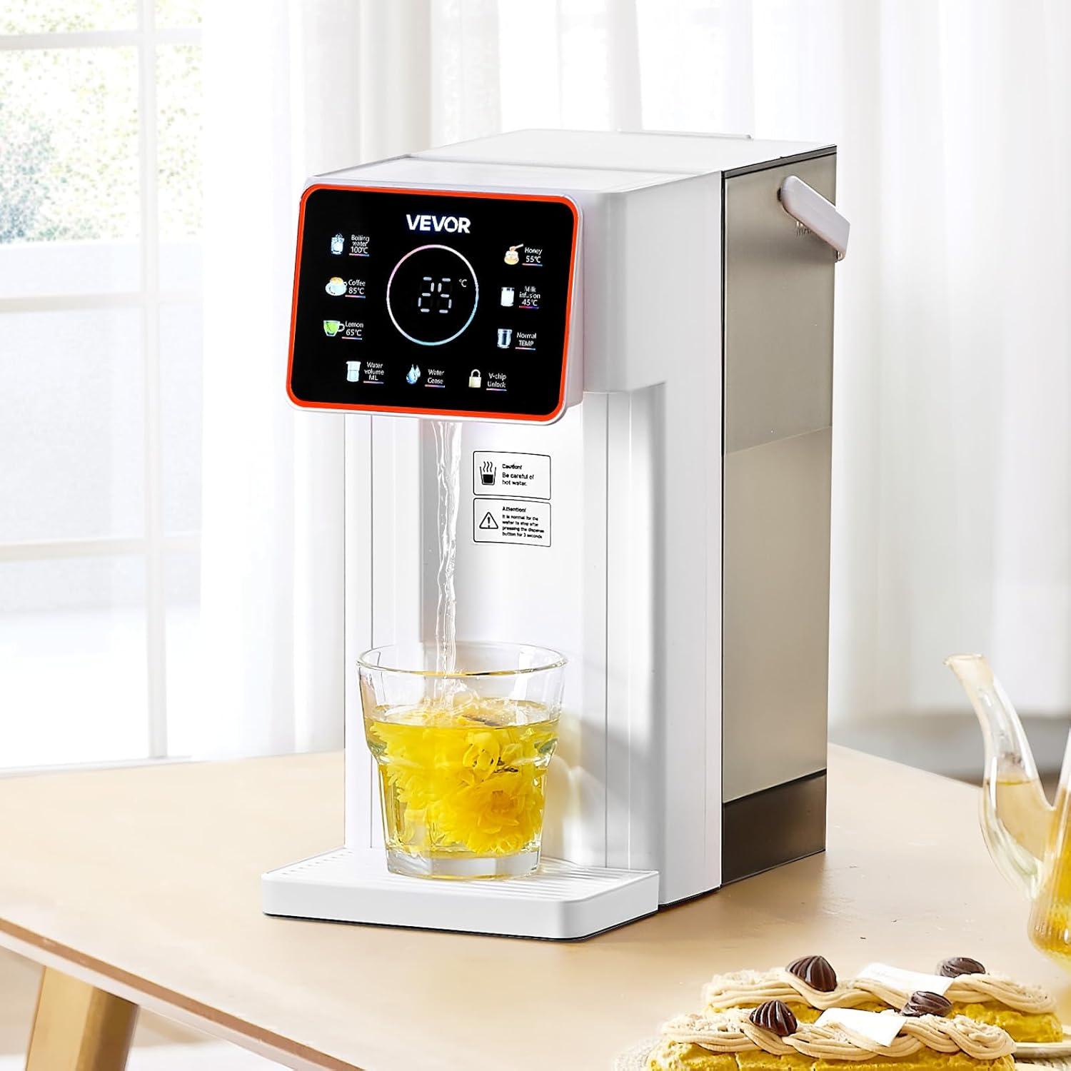 image:imageVEVOR Instant Hot Water Dispenser Countertop Boiling Water Dispenser with Adjustable 7 Temperatures amp 7 Water Volumes 118oz Removable Water Tank Quick Heating with Touchscreen amp Child Lock for Home32 Quarts
