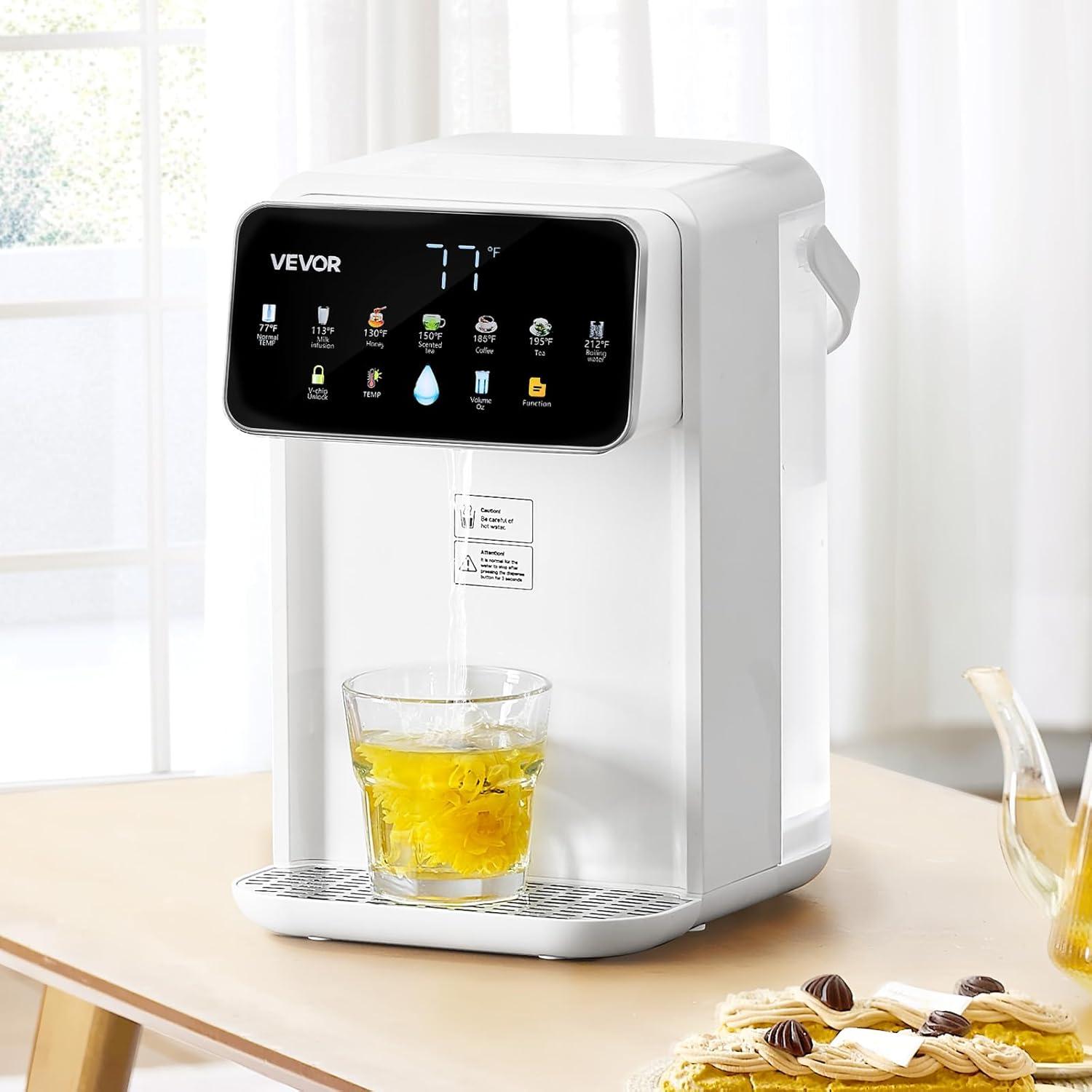 image:imageVEVOR Instant Hot Water Dispenser Countertop Boiling Water Dispenser with Adjustable 7 Temperatures amp 7 Water Volumes 118oz Removable Water Tank Quick Heating with Touchscreen amp Child Lock for Home37 Quarts