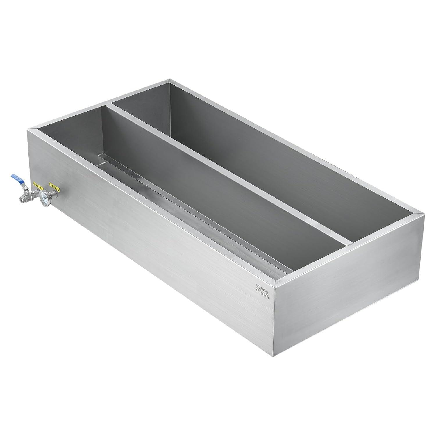 image:imageVEVOR Maple Syrup Evaporator Pan 35 Gallon36 x 24 x 95 Inch Maple Syrup Pan304 Stainless Steel Maple Syrup with 2 Valves and 3 Heating Methods for Home Outdoor48 x 24 x 95 Inch
