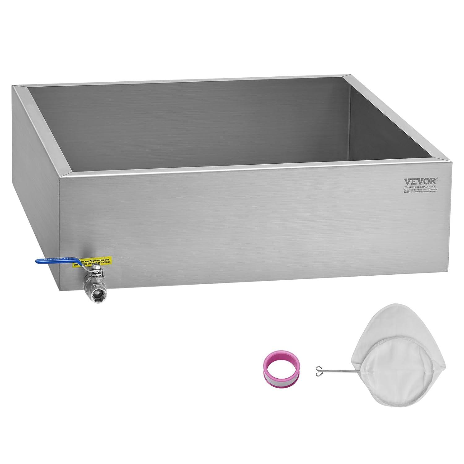 image:imageVEVOR Maple Syrup Evaporator Pan 35 Gallon36 x 24 x 95 Inch Maple Syrup Pan304 Stainless Steel Maple Syrup with 2 Valves and 3 Heating Methods for Home Outdoor24 x 24 x 7 Inch