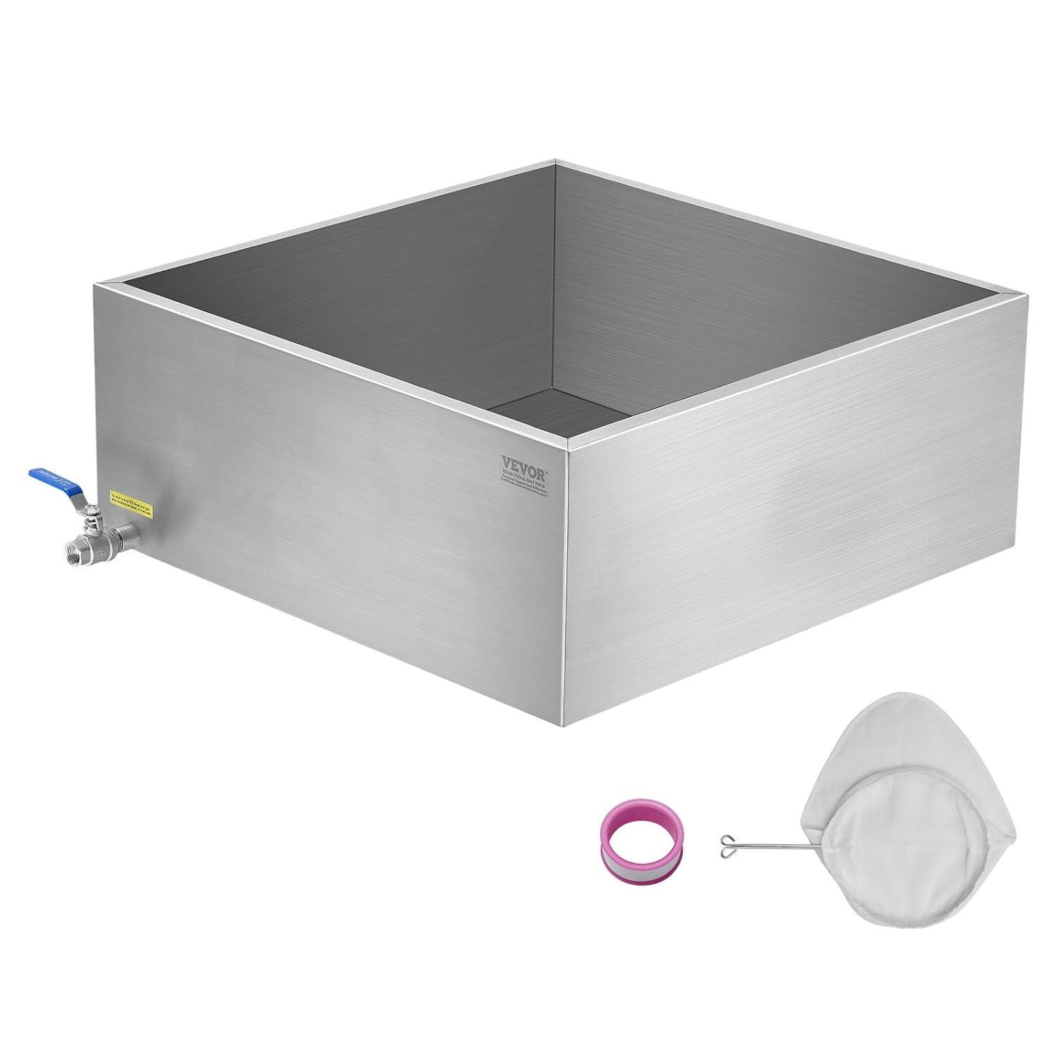 image:imageVEVOR Maple Syrup Evaporator Pan 35 Gallon36 x 24 x 95 Inch Maple Syrup Pan304 Stainless Steel Maple Syrup with 2 Valves and 3 Heating Methods for Home Outdoor24 x 24 x 10 Inch