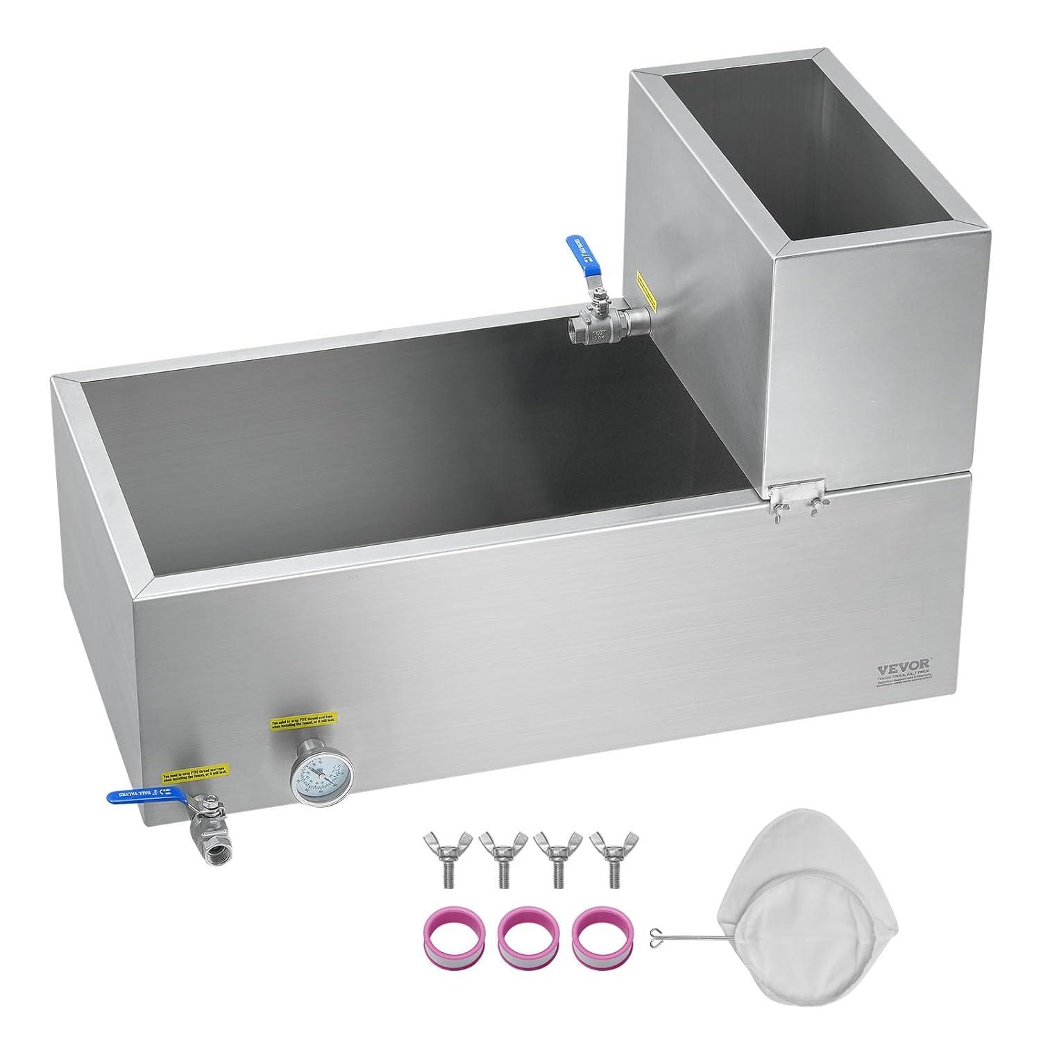 image:imageVEVOR Maple Syrup Evaporator Pan 35 Gallon36 x 24 x 95 Inch Maple Syrup Pan304 Stainless Steel Maple Syrup with 2 Valves and 3 Heating Methods for Home Outdoor30 x 16 x 95 Inch