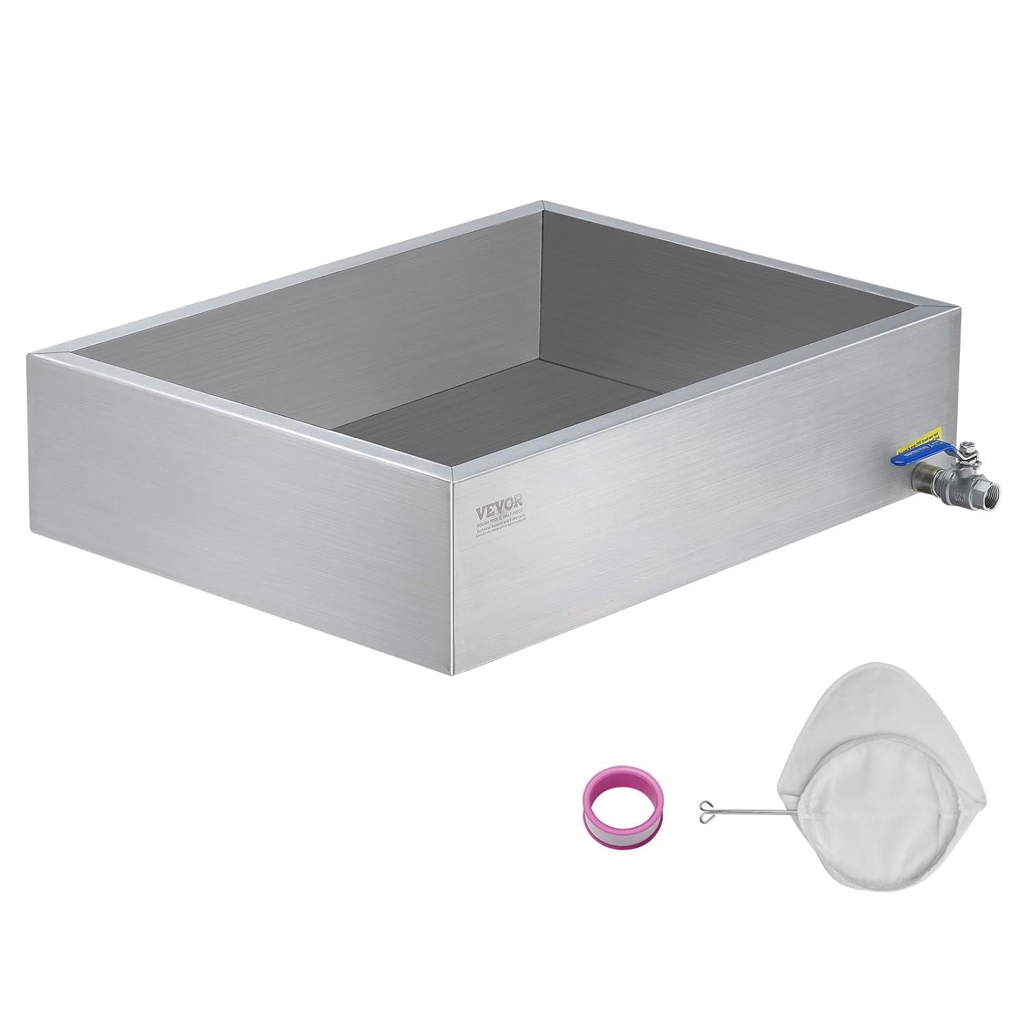 image:imageVEVOR Maple Syrup Evaporator Pan 35 Gallon36 x 24 x 95 Inch Maple Syrup Pan304 Stainless Steel Maple Syrup with 2 Valves and 3 Heating Methods for Home Outdoor1 Fl Oz Pack of 1