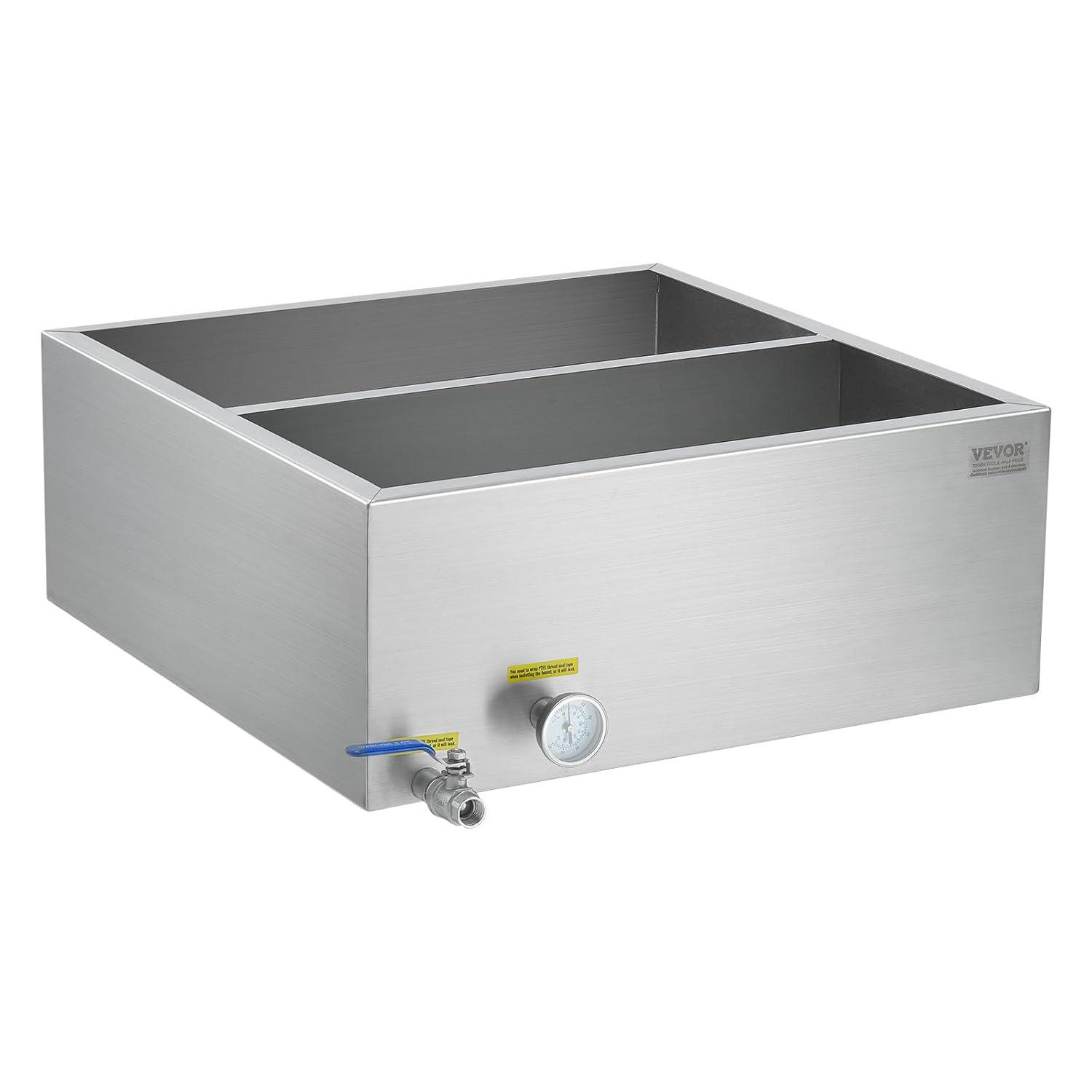 image:imageVEVOR Maple Syrup Evaporator Pan 35 Gallon36 x 24 x 95 Inch Maple Syrup Pan304 Stainless Steel Maple Syrup with 2 Valves and 3 Heating Methods for Home Outdoor24 x 24 x 95 Inch