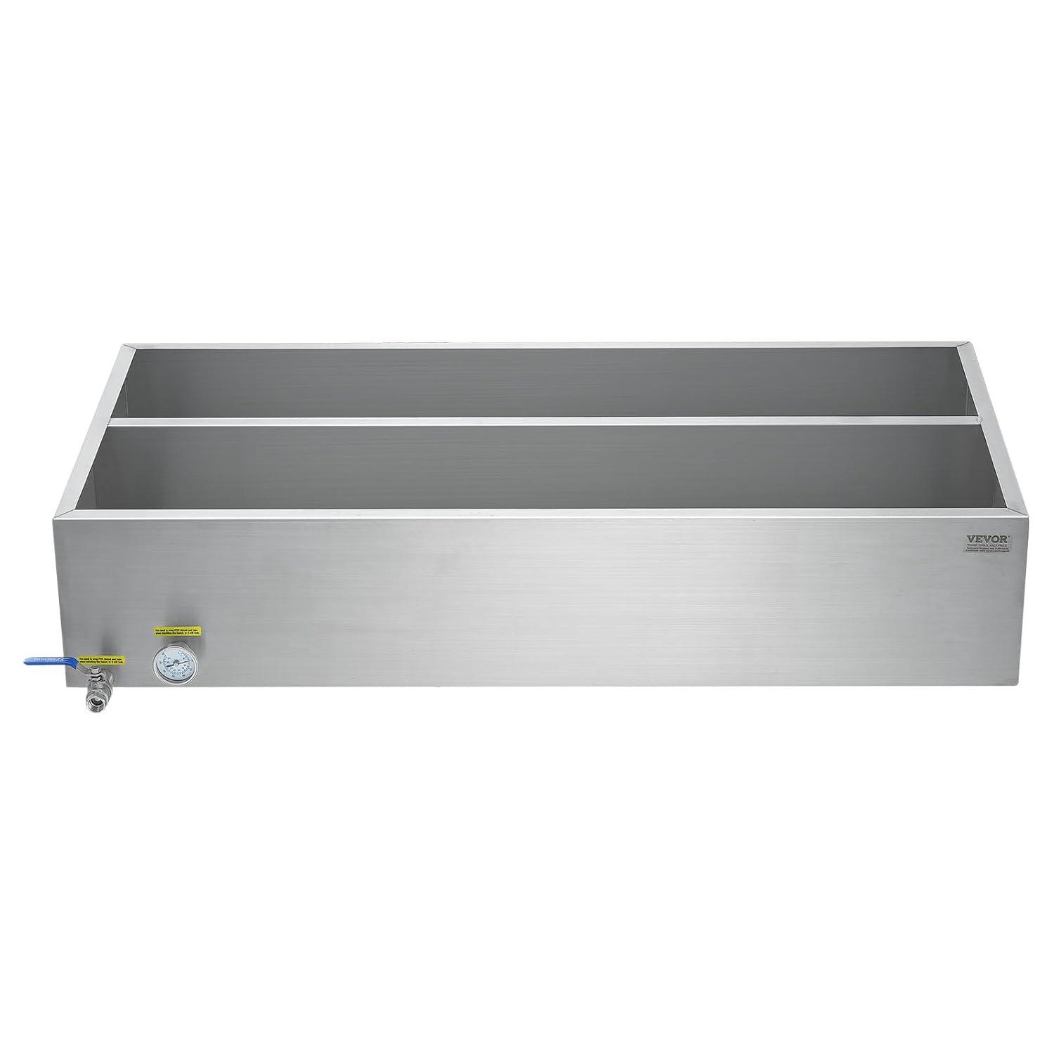 image:imageVEVOR Maple Syrup Evaporator Pan 35 Gallon36 x 24 x 95 Inch Maple Syrup Pan304 Stainless Steel Maple Syrup with 2 Valves and 3 Heating Methods for Home Outdoor48 x 24 x 95 Inch