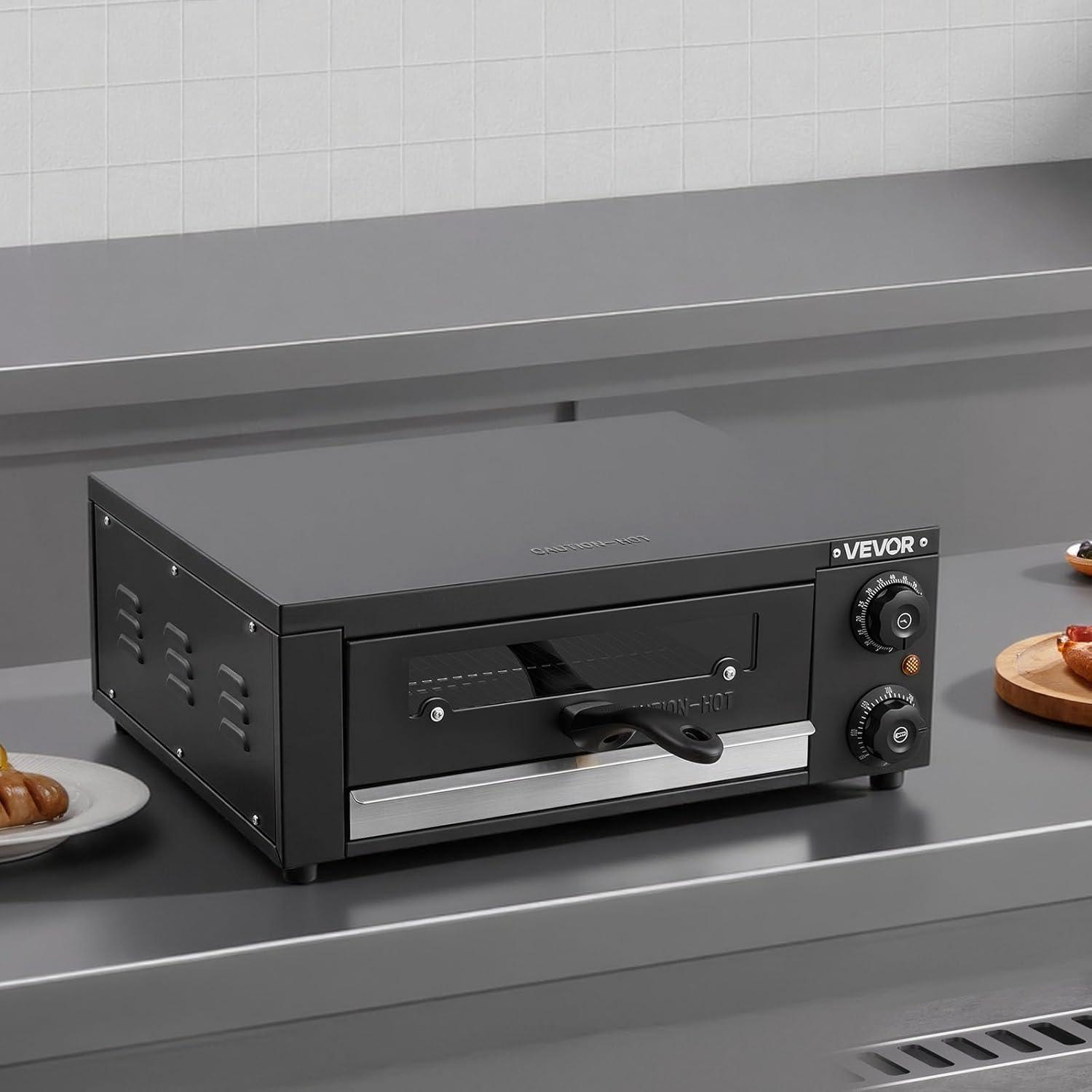 image:imageVEVOR Pizza Oven 8 Presets Electric Pizza Ovens Air Fry Combo 12Inch Indoor Pizza Maker Smart Knob Control 750F Max Temp IPX4 Waterproof Countertop Pizza Cooker wPizza StoneFry Basket12 Inch Pizza Oven