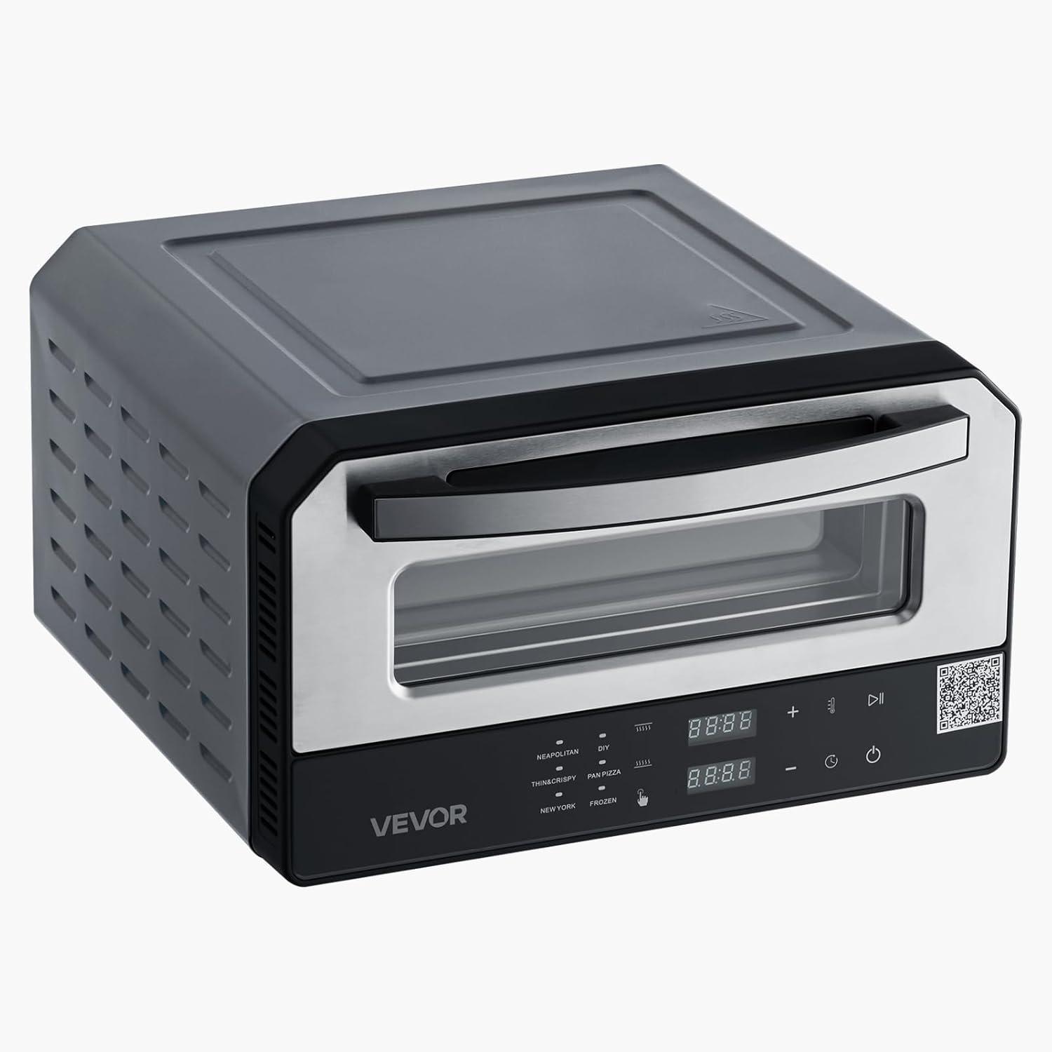 image:imageVEVOR Pizza Oven 8 Presets Electric Pizza Ovens Air Fry Combo 12Inch Indoor Pizza Maker Smart Knob Control 750F Max Temp IPX4 Waterproof Countertop Pizza Cooker wPizza StoneFry Basket12 Inch Smart Pizza Oven