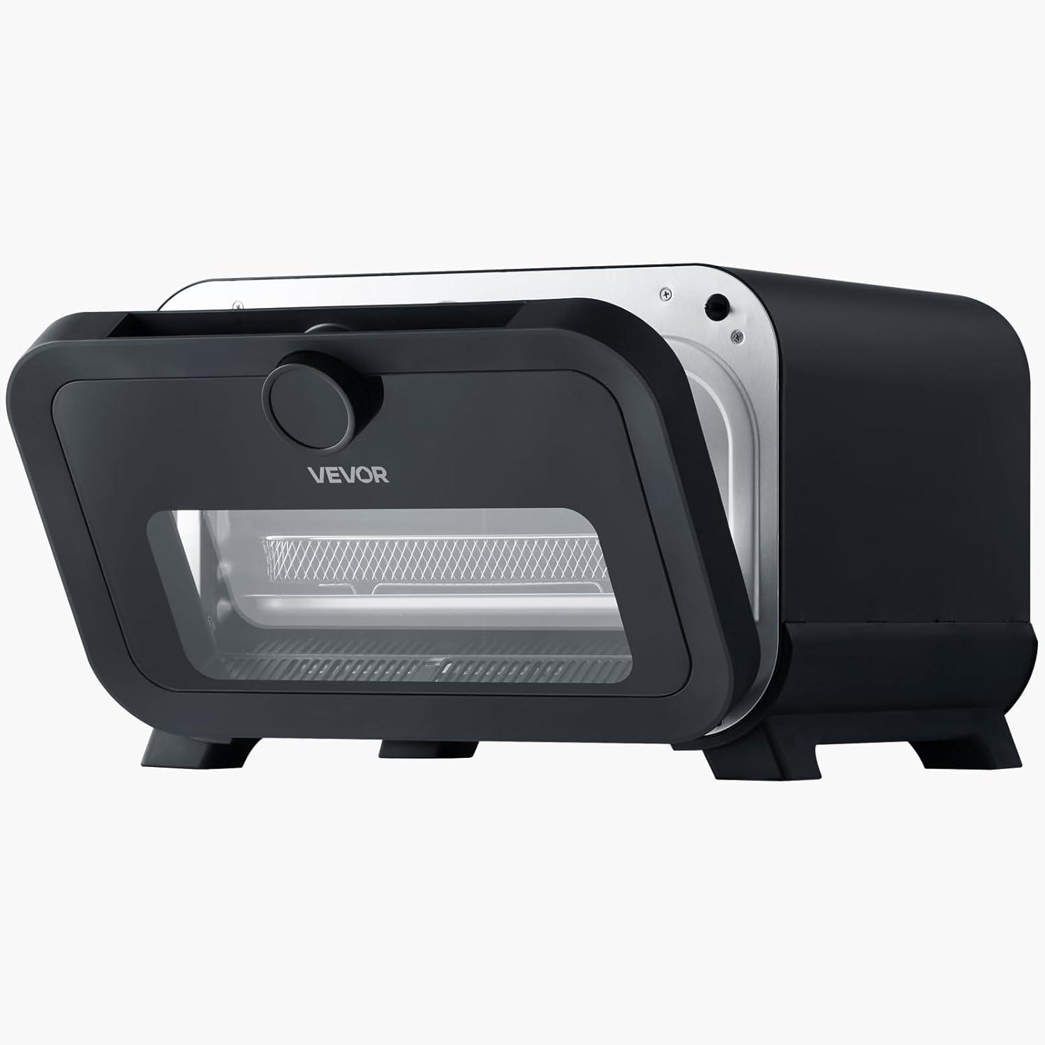 image:imageVEVOR Pizza Oven 8 Presets Electric Pizza Ovens Air Fry Combo 12Inch Indoor Pizza Maker Smart Knob Control 750F Max Temp IPX4 Waterproof Countertop Pizza Cooker wPizza StoneFry Basket12 Inch Air Fry Combo Pizza Oven