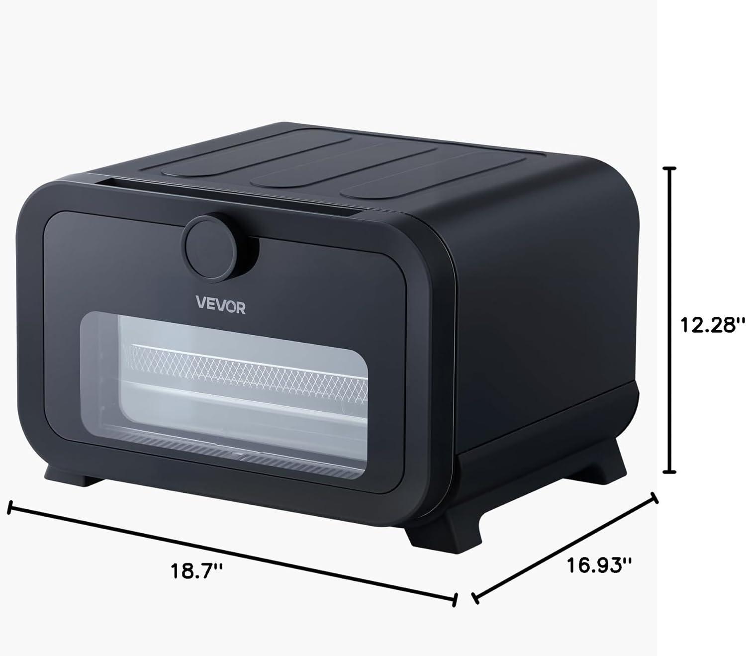 image:imageVEVOR Pizza Oven 8 Presets Electric Pizza Ovens Air Fry Combo 12Inch Indoor Pizza Maker Smart Knob Control 750F Max Temp IPX4 Waterproof Countertop Pizza Cooker wPizza StoneFry Basket12 Inch Air Fry Combo Pizza Oven