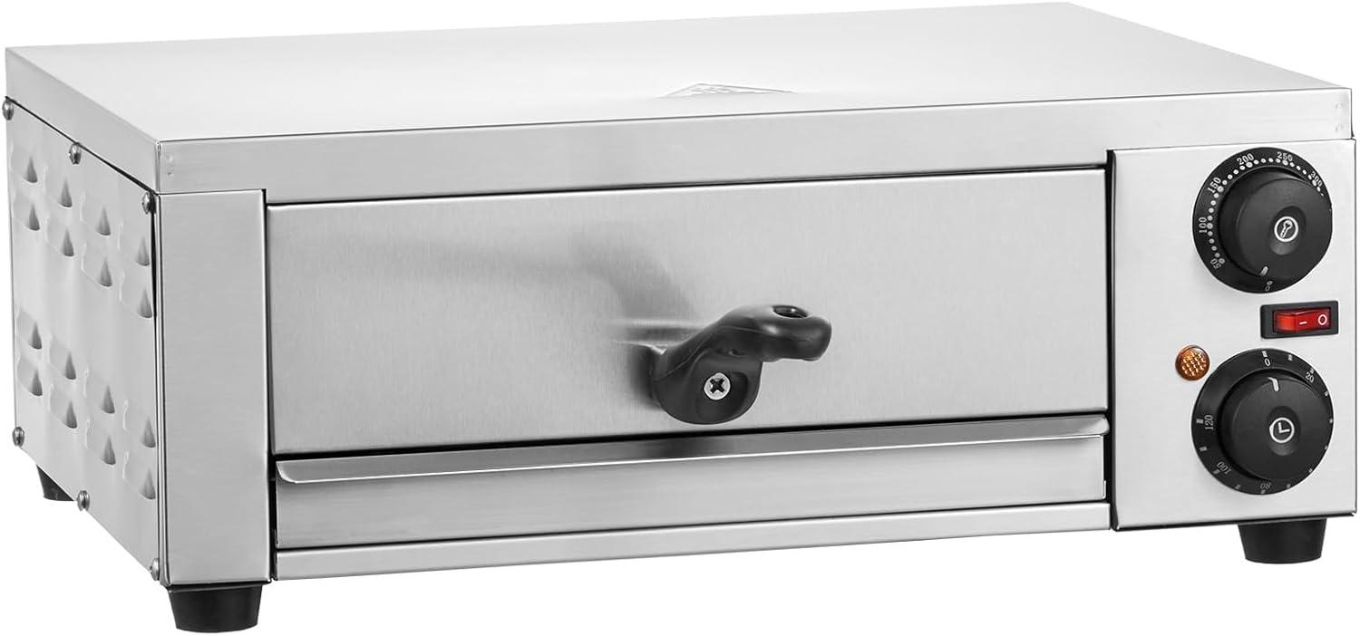 image:imageVEVOR Pizza Oven Electric 24 Commercial Countertop Pizza Oven 842F Max Temp 4200W Indoor Pizza Maker with Thermometer Dual Temp Control Knob Even Heat Pizza Cooker for Restaurant and Home Use12 Inch Single Layer Pizza Oven