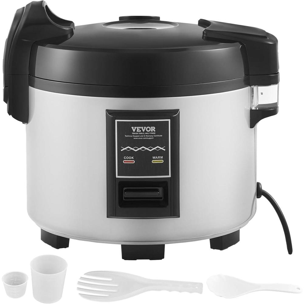 image:imageVEVOR Commercial Rice Cooker 60Cup Rice Cooker 1374 Qt 13 Liter Large Rice Cooker and Warmer with Nonstick Inner Pot Fast Cooking and 12Hour Keep Warm with Rice Cup and Paddle for Restaurant45 Cups 9 L