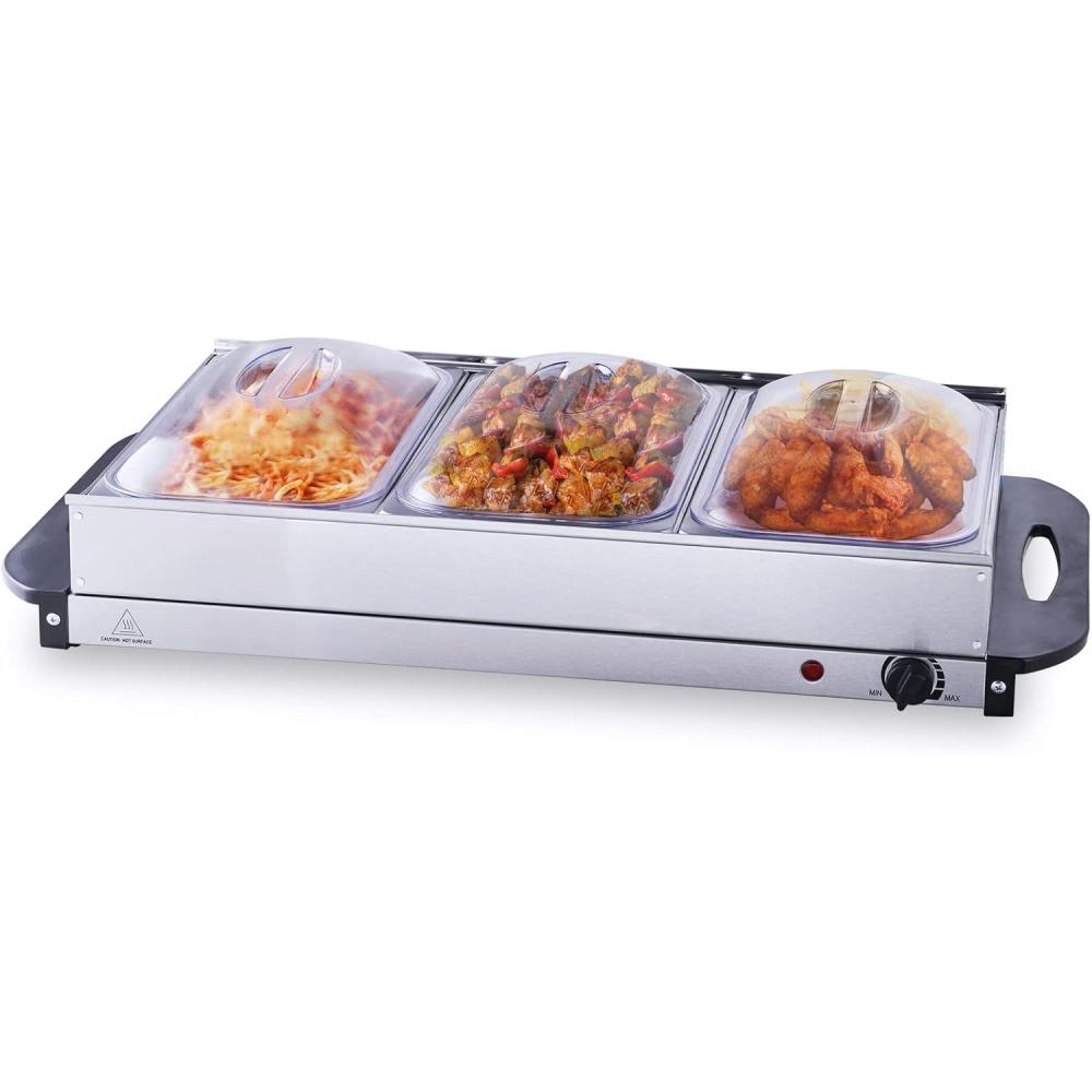 image:imageVEVOR Electric Warming Tray Food Warming Trays for Buffet Warming Trays with Adjustable Temperature Control Portable Stainless Steel Food Warmer Hot Plate Perfect for Parties Catering Holidays256 x 15