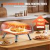 VEVOR 12″ Electric Pizza Oven Countertop, Stainless Steel Pizza Maker Machine with Pizza Stone and Spatula, Heats up to 850°F, Multipurpose Indoor & Outdoor Pizza Cooker for Restaurant Home Camping(12 Inch Electric Pizza Oven)