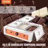 VEVOR Chocolate Tempering Machine, 26.5 Lbs 3 Tanks Chocolate Melting Pot Temp Control 86~185℉, 1500W Stainless Steel Electric Commercial Food Warmer for Chocolate/Milk/Cream Melting and Heating(26.5 Lbs)