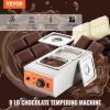 VEVOR Chocolate Tempering Machine, 9 Lbs 2 Tanks Chocolate Melting Pot TEMP Control 86~185℉, 1500W Stainless Steel Electric Commercial Food Warmer For Chocolate/Milk/Cream Melting and Heating(2 Tank 9 Lb)