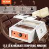 VEVOR Chocolate Tempering Machine, 9 Lbs 2 Tanks Chocolate Melting Pot TEMP Control 86~185℉, 1500W Stainless Steel Electric Commercial Food Warmer For Chocolate/Milk/Cream Melting and Heating(2 Tank 17.6 Lb)