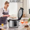 VEVOR Commercial Rice Cooker, 60-Cup Rice Cooker, 13.74 Qt / 13 Liter Large Rice Cooker and Warmer with Nonstick Inner Pot, Fast Cooking and 12-Hour Keep Warm, with Rice Cup and Paddle, for Restaurant(60 Cups / 13 L)