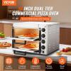 VEVOR Electric Pizza Oven for Countertops, 12-inch, 1700W, with Temp Control & 0-60 Min Timer, Even Baking Technology & Easy Clean Crumb Tray, Ideal for Both Commercial & Home Kitchens(16Inch Dual Layer)