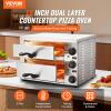 VEVOR Electric Pizza Oven for Countertops, 12-inch, 1700W, with Temp Control & 0-60 Min Timer, Even Baking Technology & Easy Clean Crumb Tray, Ideal for Both Commercial & Home Kitchens(12Inch Dual Layer)