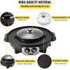 VEVOR Hot Pot with Grill, 2300W 2-in-1 Electric Smokeless Grill and Hot Pot, Removable Shabu-shabu Hotpot with Non-stick Pan, Separate Dual Temperature Control, Indoor Korean BBQ for 1-6 People(1000W(Hot Pot)+1200W(BBQ Grill))