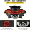 VEVOR Hot Pot with Grill, 2300W 2-in-1 Electric Smokeless Grill and Hot Pot, Removable Shabu-shabu Hotpot with Non-stick Pan, Separate Dual Temperature Control, Indoor Korean BBQ for 1-6 People(1000W(Hot Pot)+1200W(BBQ Grill))