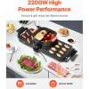 VEVOR Hot Pot with Grill, 2300W 2-in-1 Electric Smokeless Grill and Hot Pot, Removable Shabu-shabu Hotpot with Non-stick Pan, Separate Dual Temperature Control, Indoor Korean BBQ for 1-6 People(2300W 2-in-1)