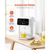 VEVOR Instant Hot Water Dispenser, Countertop Boiling Water Dispenser with Adjustable 7 Temperatures & 7 Water Volumes, 118oz Removable Water Tank, Quick Heating with Touchscreen & Child Lock for Home(3.7 Quarts)