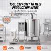 VEVOR Milk Pasteurizer 150L, Commercial Milk Pasteurization Machine, Food Grade 304 Stainless Steel, Professional Pasteurization with Time and Temperature Control, for Milk Juice Yogurt Sterilization(150L)