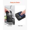 VEVOR Oven Mitts, Mini Oven Mitt Set with Non-Slip Silicone Strips, High Heat Resistant to 500℉, Lightweight Cotton Baking Mitts 13.07 x 6.1 inch with 2 No-Marks Hooks for Home, Kitchen, 2 Piece(Black)