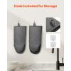 VEVOR Oven Mitts, Mini Oven Mitt Set with Non-Slip Silicone Strips, High Heat Resistant to 500℉, Lightweight Cotton Baking Mitts 13.07 x 6.1 inch with 2 No-Marks Hooks for Home, Kitchen, 2 Piece(Gray)